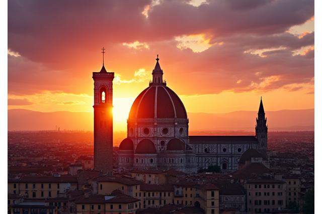 Firenzei Dóm naplementekor
